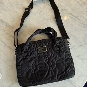 MARC BY MARC JACOBS Nylon Quilted Black Laptop Case w/ Shoulder Strap